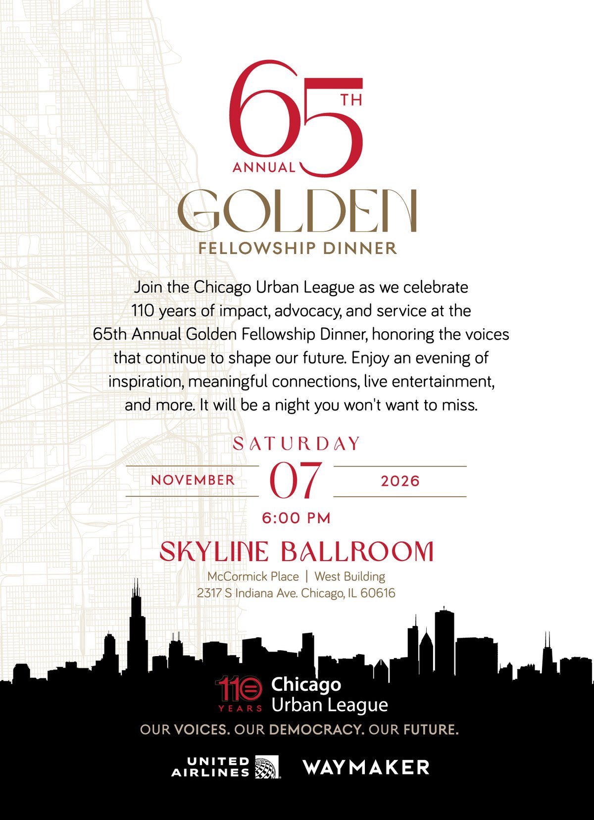 65th Annual Golden Fellowship Dinner invitation
