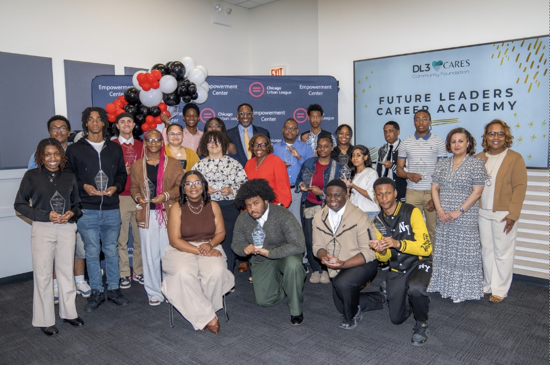 DL3 Cares Future Leaders Career Academy students and staff at the Chicago Urban League Empowerment Center
